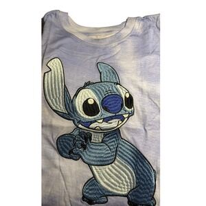 Disney Stitch T Shirt Kids New 7/8 Blue Tie‎ Dye Embroidered Graphic Tee